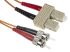 RS PRO ST to SC Duplex Multi Mode OM2 Fibre Optic Cable, 50/125μm, Orange, 3m