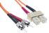 RS PRO ST to SC Duplex Multi Mode OM2 Fibre Optic Cable, 50/125μm, Orange, 2m