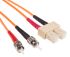 RS PRO ST to SC Duplex Multi Mode OM2 Fibre Optic Cable, 50/125μm, Orange, 10m