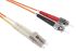 RS PRO LC to ST Duplex Multi Mode OM1 Fibre Optic Cable, 62.5/125μm, Orange, 2m