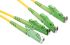 RS PRO E-2000 to E-2000 Duplex Single Mode OS1 Fibre Optic Cable, 9/125μm, Yellow, 10m
