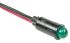 Dialight Green Indicator, 5V dc, 6.4mm Mounting Hole Size, Lead Wires Termination