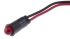 Dialight Red Panel Mount Indicator, 2.1V, 6.4mm Mounting Hole Size, Lead Wires Termination