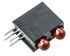 Dialight NYÁK-ra szerelhető LED állapotjelző Vörös Derékszögű, Átmenő furat, 2 db LED, 60°, 2,2 V
