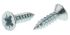 RS PRO Bright Zinc Plated, Clear Passivated Steel Countersunk Head Self Tapping Screw, N°6 x 1/2in Long 13mm Long