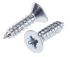 RS PRO Bright Zinc Plated, Clear Passivated Steel Countersunk Head Self Tapping Screw, N°10 x 3/4in Long 19mm Long