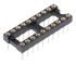 E-TEC 2.54mm Pitch Vertical 20 Way, Through Hole Turned Pin Open Frame IC Dip Socket