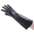 Polyco Healthline Chemprotec Black Latex Chemical Resistant Work Gloves, Size 10, Large, Latex Coating