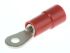 RS PRO Insulated Ring Terminal, M2 Stud Size, 0.25mm² to 1.5mm² Wire Size, Red
