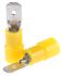 RS PRO Yellow Insulated Male Spade Connector, Tab, 0.8 x 6.35mm Tab Size, 4mm² to 6mm²