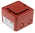 e2s SONF1 Series Red 10-Tone Electronic Sounder, 230 V ac, 100dB at 1 Metre, Surface Mount, IP66