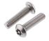 RS PRO Plain Button Stainless Steel Tamper Proof Security Screw, M5 x 20mm