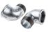 Georg Fischer Galvanised Malleable Iron Fitting, 90° Elbow, Male BSP 2in to Female BSP 2in