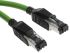 HARTING Cat5 Straight Male RJ45 to Straight Male RJ45 Ethernet Cable, U/FTP Shield, Green PVC Sheath, 20m