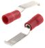 RS PRO Hooked Insulated Crimp Blade Terminal 16.8mm Blade Length, 0.5mm² to 1.5mm², 22AWG to 16AWG, Red