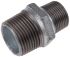 Georg Fischer Galvanised Malleable Iron Fitting Reducer Hexagon Nipple, Male BSPT 1in to Male BSPT 3/4in