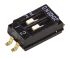 TE Connectivity DIP-Schalter Gleiter 2-stellig, 2-poliger Ein/Ausschalter, Kontakte vergoldet 25 mA @ 24 V dc, bis +85°C
