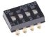 TE Connectivity DIP-Schalter Gleiter 4-stellig 4PST, Kontakte vergoldet 100 mA @ 24 V dc, bis +85°C