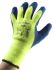 Ansell Powerflex Yellow Heat Resistant Work Gloves, Size 9, Large, Acrylic Lining, Latex Coating
