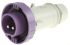 Scame IP67 Purple Cable Mount 2P Industrial Power Plug, Rated At 16A, 20 → 25 V