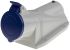 Scame IP44 Blue Wall Mount 2P + E Right Angle Industrial Power Socket, Rated At 32A, 230 V