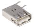 Konektor USB typ A, orientace těla: přímý, Samice, 1A, 30 V, Průchozí otvor, Pájení, materiál kontaktu: Fosforový bronz
