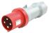 MENNEKES, PowerTOP IP44 Red Cable Mount 3P + E Industrial Power Plug, Rated At 64A, 400 V