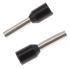 TE Connectivity Insulated Crimp Bootlace Ferrule, 8mm Pin Length, 1.7mm Pin Diameter, 1.5mm² Wire Size, Black