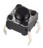 Black Plunger Tactile Switch, SPST-NO 50 mA @ 24 V dc 0.9mm Through Hole