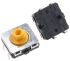 IP67 Yellow Plunger Tactile Switch, SPST 50 mA @ 24 V dc 3.75mm Through Hole