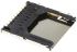 Conector para tarjeta de memoria SD Hirose de 9 contactos, paso 2.5mm, 1 fila, montaje superficial