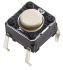 Grey Plunger Tactile Switch, SPST 50 mA @ 24 V dc 0.9mm Through Hole