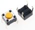 Yellow Plunger Tactile Switch, SPST-NO 50 mA @ 24 V dc 0.9mm Through Hole