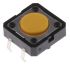 Yellow Plunger Tactile Switch, SPST-NO 50 mA @ 24 V dc 0.8mm Through Hole