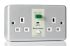 RS PRO 13A, BS Fixing, Passive, 2 Gang RCD Socket, Surface Mount, 230 V ac, Grey
