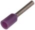 JST, FWE Insulated Crimp Bootlace Ferrule, 6mm Pin Length, 0.8mm Pin Diameter, 0.25mm² Wire Size, Purple