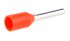 JST, GTR Insulated Crimp Bootlace Ferrule, 8mm Pin Length, 1mm Pin Diameter, 0.5mm² Wire Size, Orange