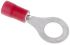JST, FV Insulated Ring Terminal, M6 (1/4) Stud Size, 0.25mm² to 1.65mm² Wire Size, Red