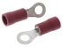 JST, FV Insulated Ring Terminal, M3 (#6 → #12) Stud Size, 0.25mm² to 1.65mm² Wire Size, Red