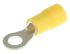 JST, FV Insulated Ring Terminal, M5 (#10) Stud Size, 2.6mm² to 6.6mm² Wire Size, Yellow