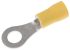 JST, FV Insulated Ring Terminal, M6 (1/4) Stud Size, 2.6mm² to 6.6mm² Wire Size, Yellow