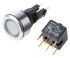 APEM Illuminated Push Button Switch, Latching, Panel Mount, 22mm Cutout, DPDT, Red LED, 250V ac, IP65