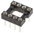 Preci-Dip 2.54mm Pitch Vertical 8 Way, Through Hole Turned Pin Open Frame IC Dip Socket, 1A
