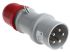 Scame Industrieller Stromversorgungssteckverbinder-Adapter Stecker Rot 3P + N + E, 415 V / 32A, Kabelmontage IP44