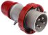 Scame IP66, IP67 Red Cable Mount 3P + N + E Industrial Power Connector Adapter Plug, Rated At 32A, 415 V,With Phase