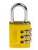 Kłódka bezpieczeństwa średnica szekli: 5mm ABUS Kłódka szyfrowa W budynkach, na zewnątrz aluminiowo-stalowa Żółty 145/30
