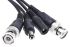 ABUS Black Female DC, Male BNC to Male BNC, Male DC Coaxial Cable 10m