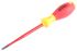 Wiha Slotted Insulated Screwdriver, 5.5 mm Tip, 125 mm Blade, VDE/1000V, 243 mm Overall