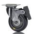 RS PRO 80mm轻型脚轮 橡胶万向刹车轮, 50kg负载, 座板安装