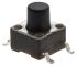 Black Button Tactile Switch, Single Pole Single Throw (SPST) 50 mA @ 24 V dc 3.4mm Through Hole